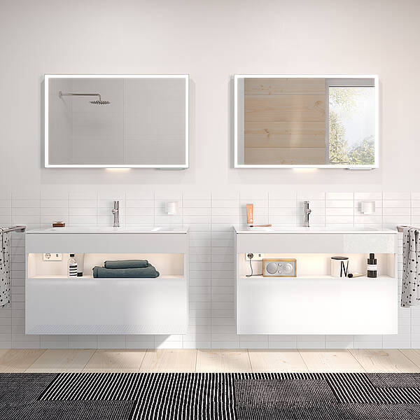 Mit der Möbelkollektion STAGELINE hält wohnliche Atmosphäre Einzug ins Bad.